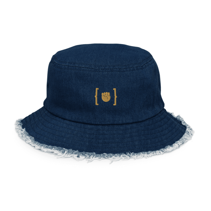 Distressed denim bucket hat — Classic Denim
